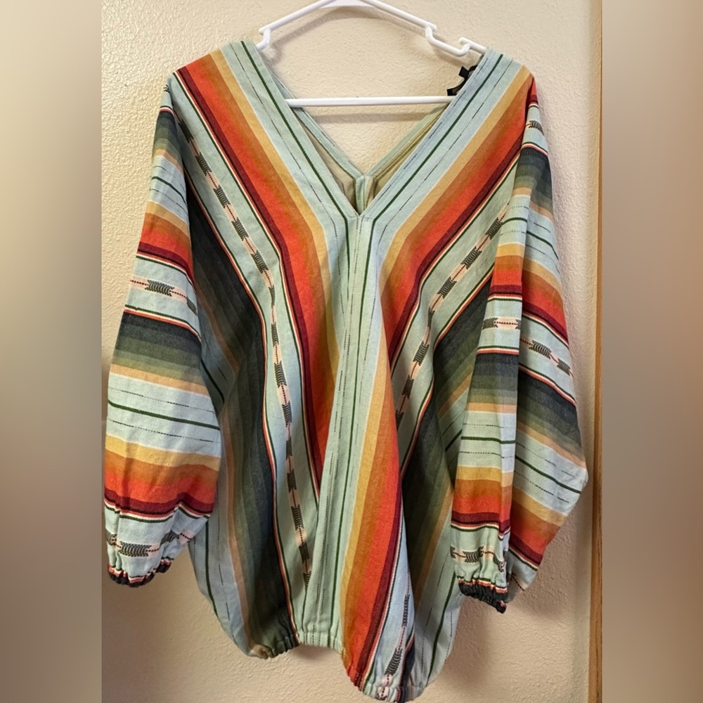Western poncho shirt long sleeve